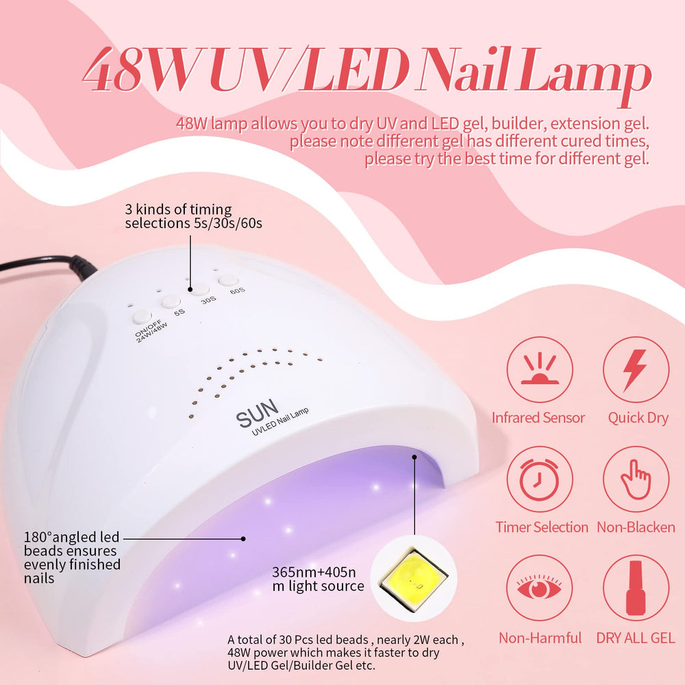 48W Born Pretty lamp with LCD display for easy curing