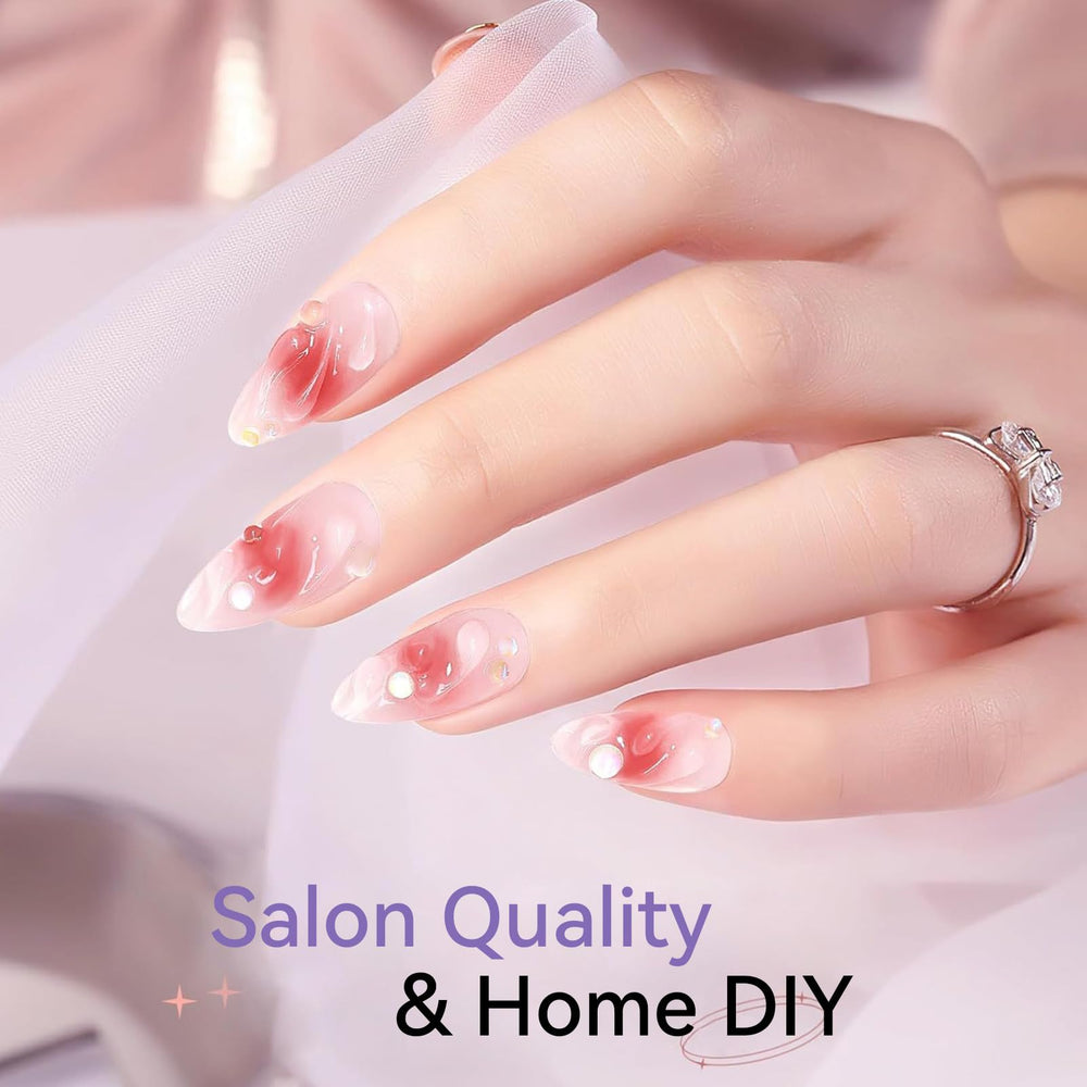 Born Pretty 5D gel art embossed design close-up showcases dimensional nail art