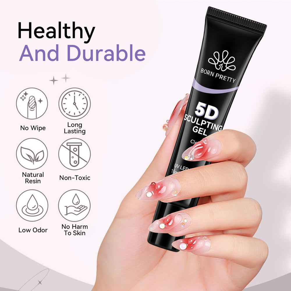 Born Pretty 5D gel art rhinestone glue enables secure rhinestone placements