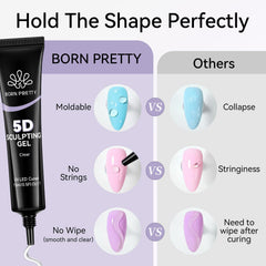 Born Pretty 5D gel art step-by-step application guides beginners to precision