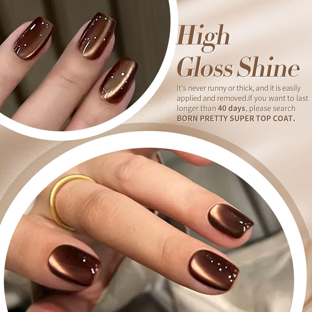 Born Pretty 6-piece set provides retro cat magnetic gel for versatile looks.