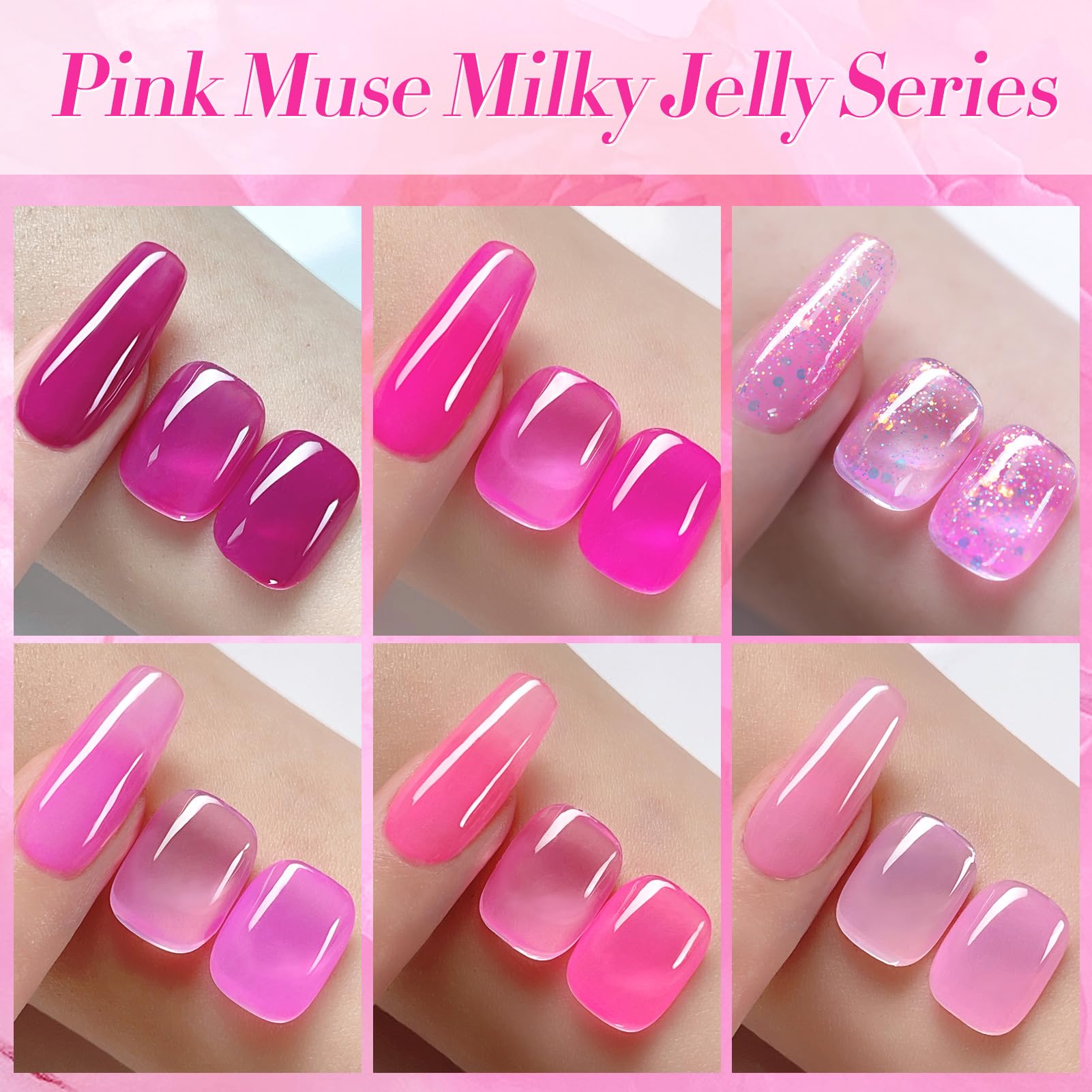 Born Pretty 7ml bottle of jelly pink gel nail polish for quick manicures