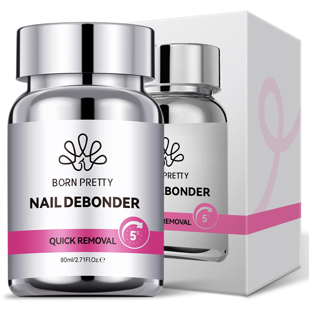 Born Pretty 80ml nail glue remover bottle pouring to dissolve adhesive safely