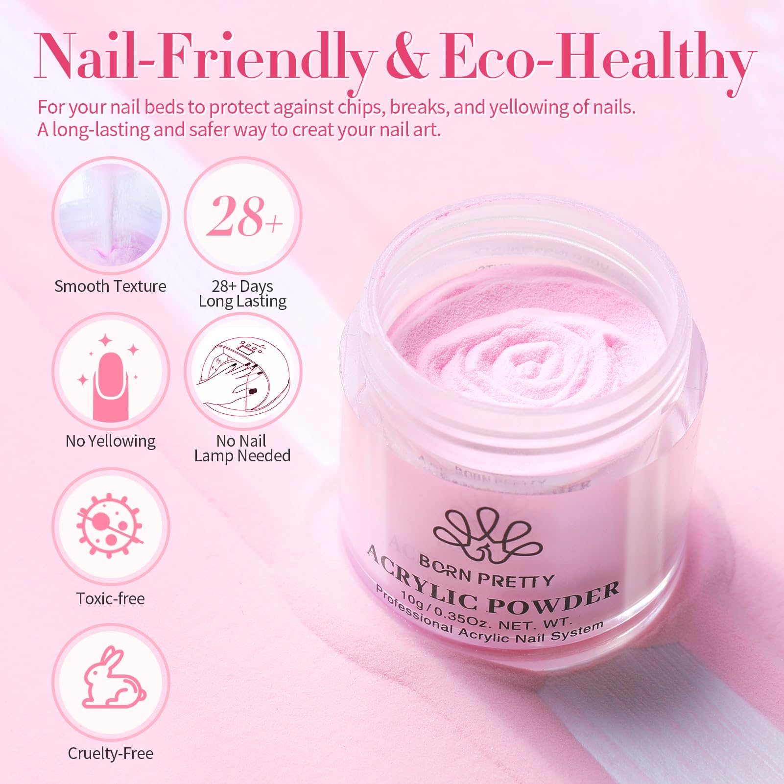 Born Pretty acrylic nail brush set for precise color application.