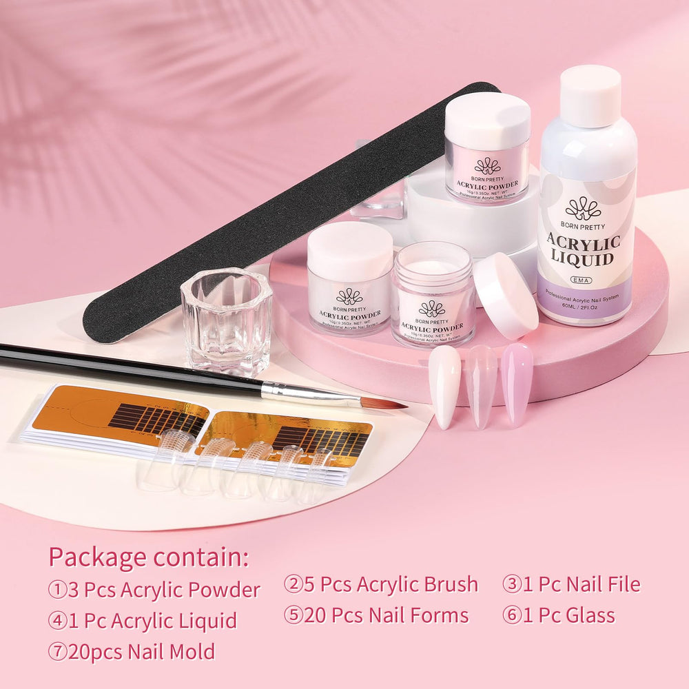 Born Pretty acrylic nail kit nail-file for shaping and finishing