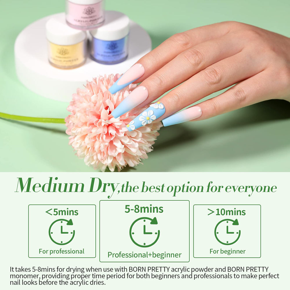 Born Pretty acrylic powder set, easy application with no lamp curing needed.