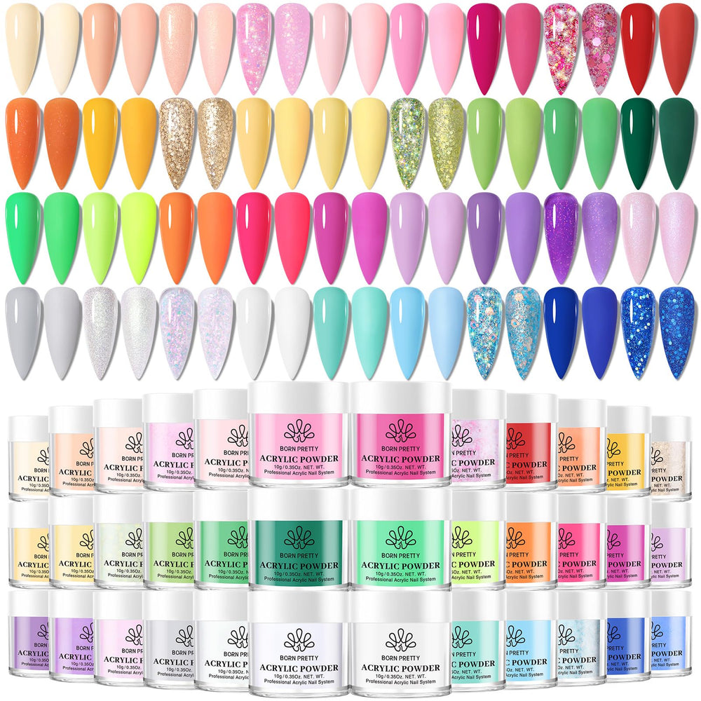 Born Pretty acrylic powder 36-color set in a box for salon and home nail art