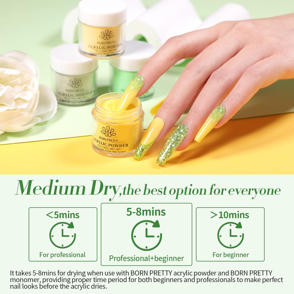 Born Pretty lamp-free formula offers safe, convenient nail powder usage