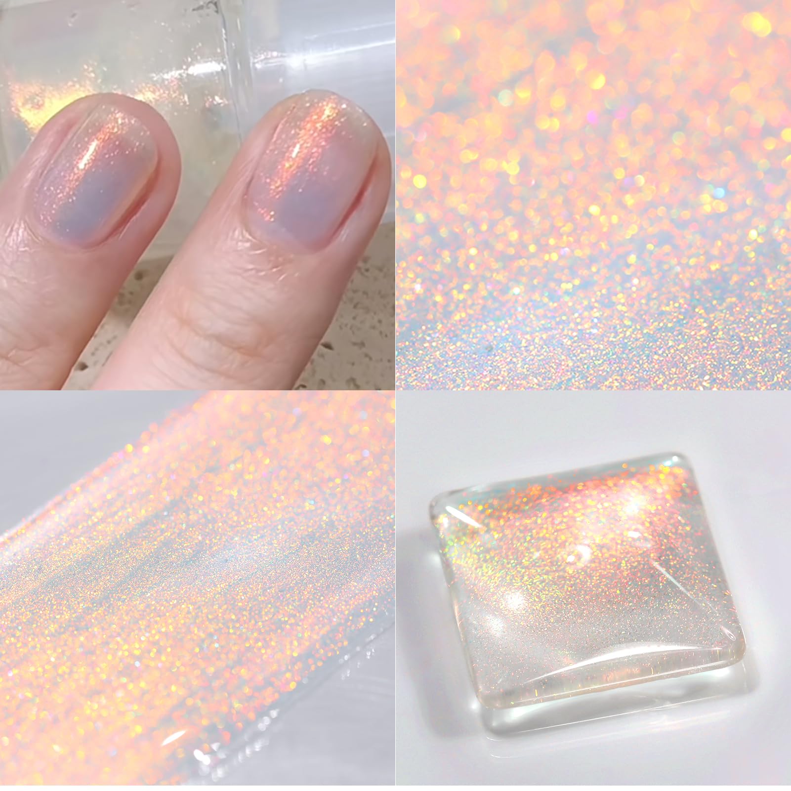 Born Pretty Aurora Gel Nail Polish gradient shows shifting aurora colors on nails.