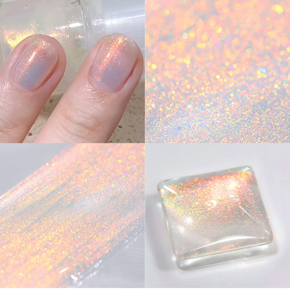 Born Pretty Aurora Gel Nail Polish gradient shows shifting aurora colors on nails.