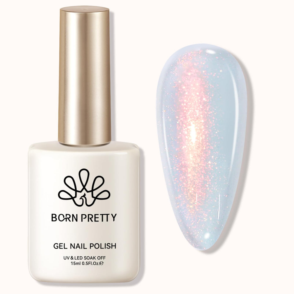 Born Pretty Aurora Gel Nail Polish bottle shot showing iridescent shimmer for eye-catching nails.