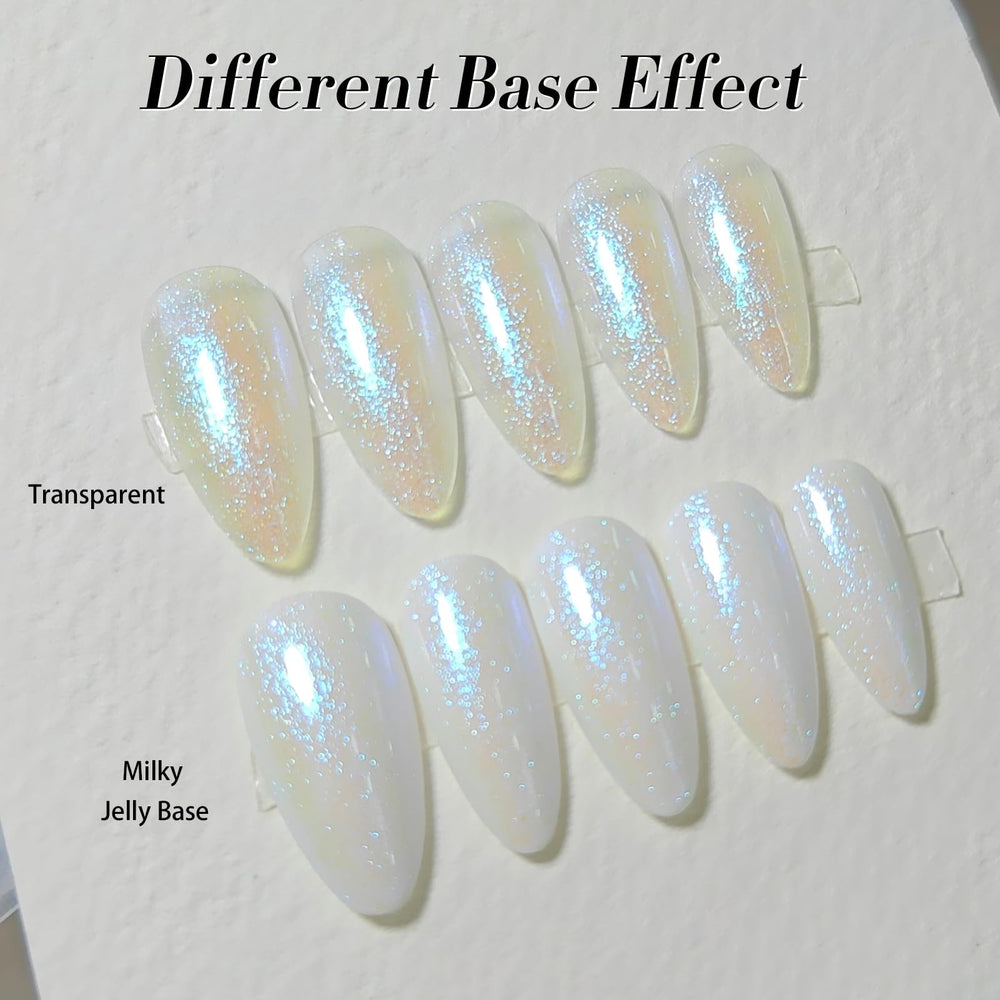 Born Pretty Aurora nail art example using shimmer polish on nails