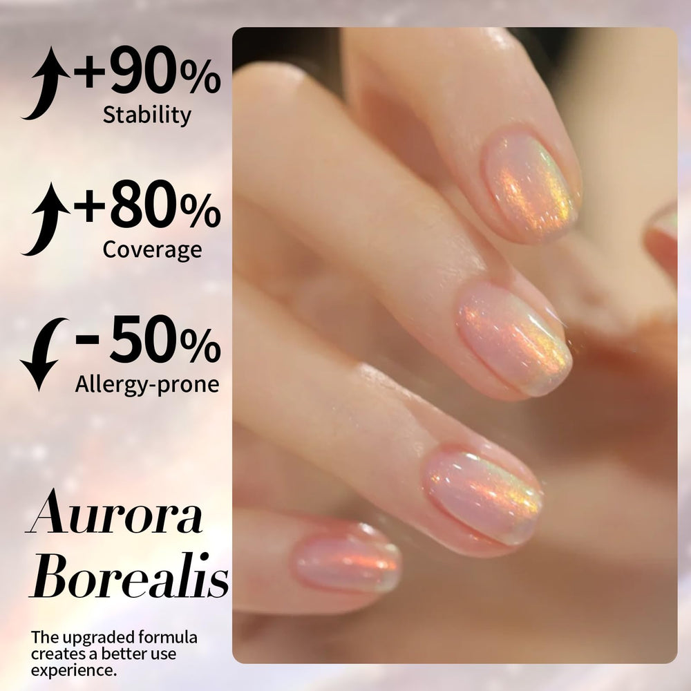 Born Pretty Aurora Gel Nail Polish on nails catching sunlight for spring glow.