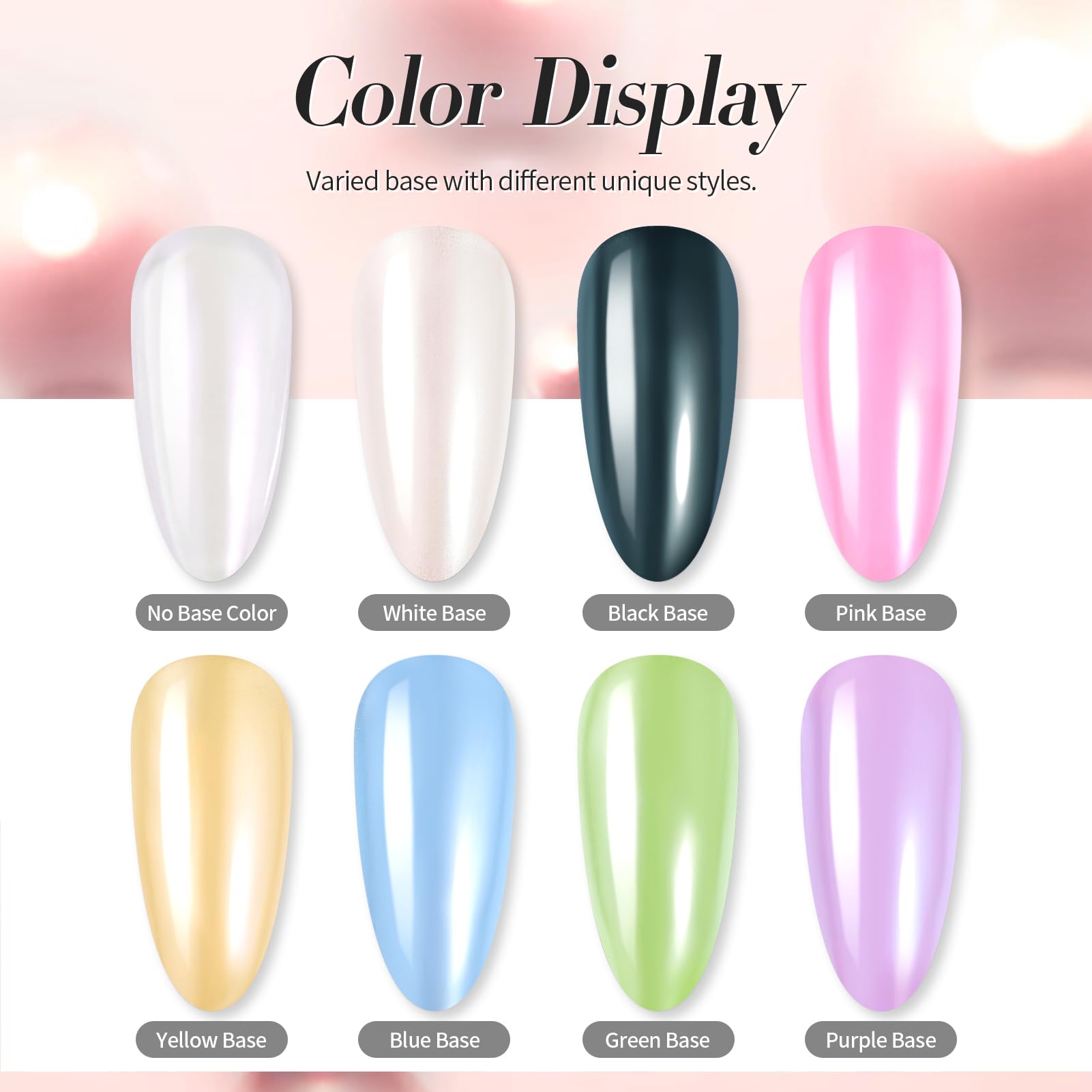 Born Pretty aurora iridescent powder creates shifting color on nails.