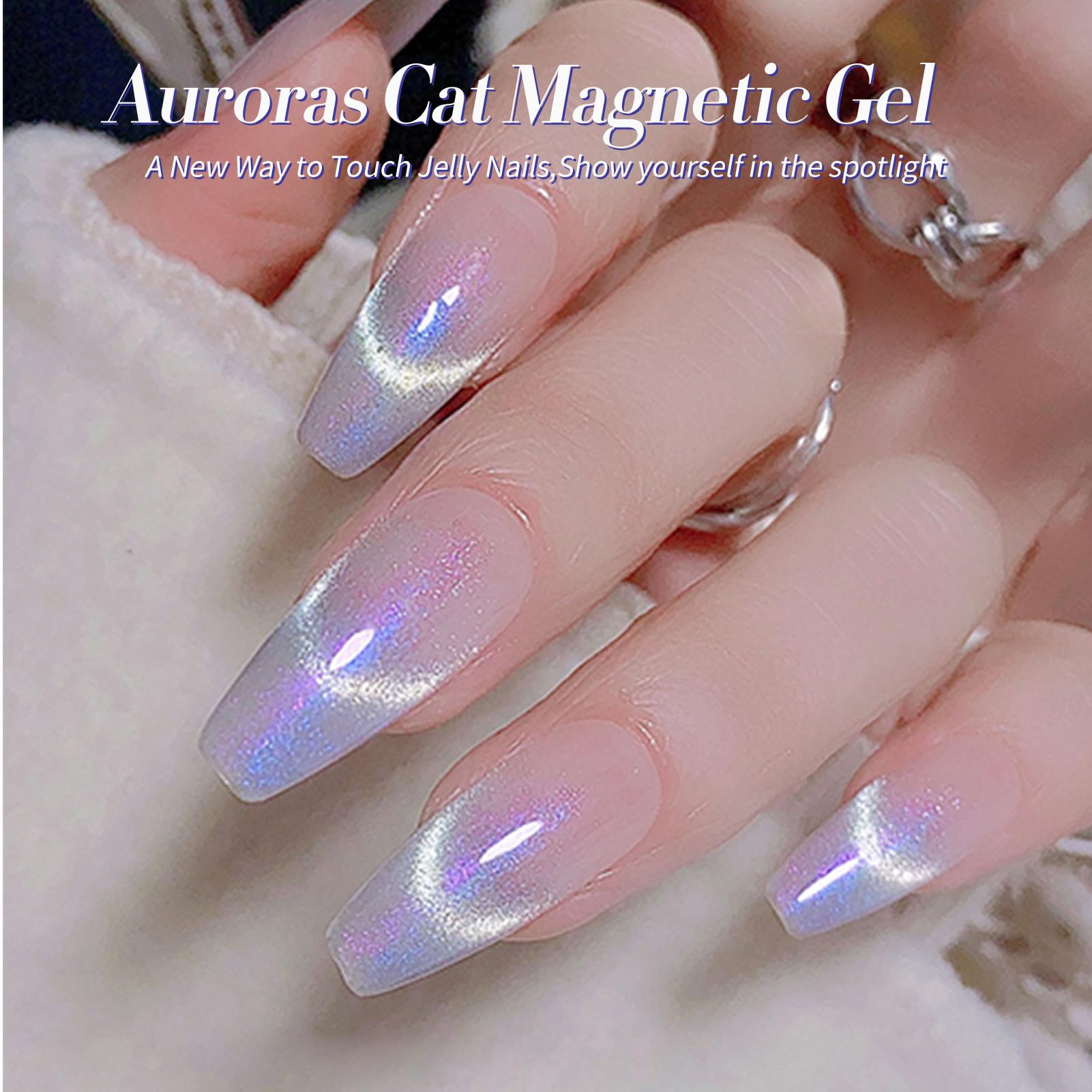 Born Pretty Auroras magnet-nail polish shows magnetic pattern on nails
