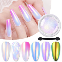 Born Pretty auroras nail powder for iridescent gel nails