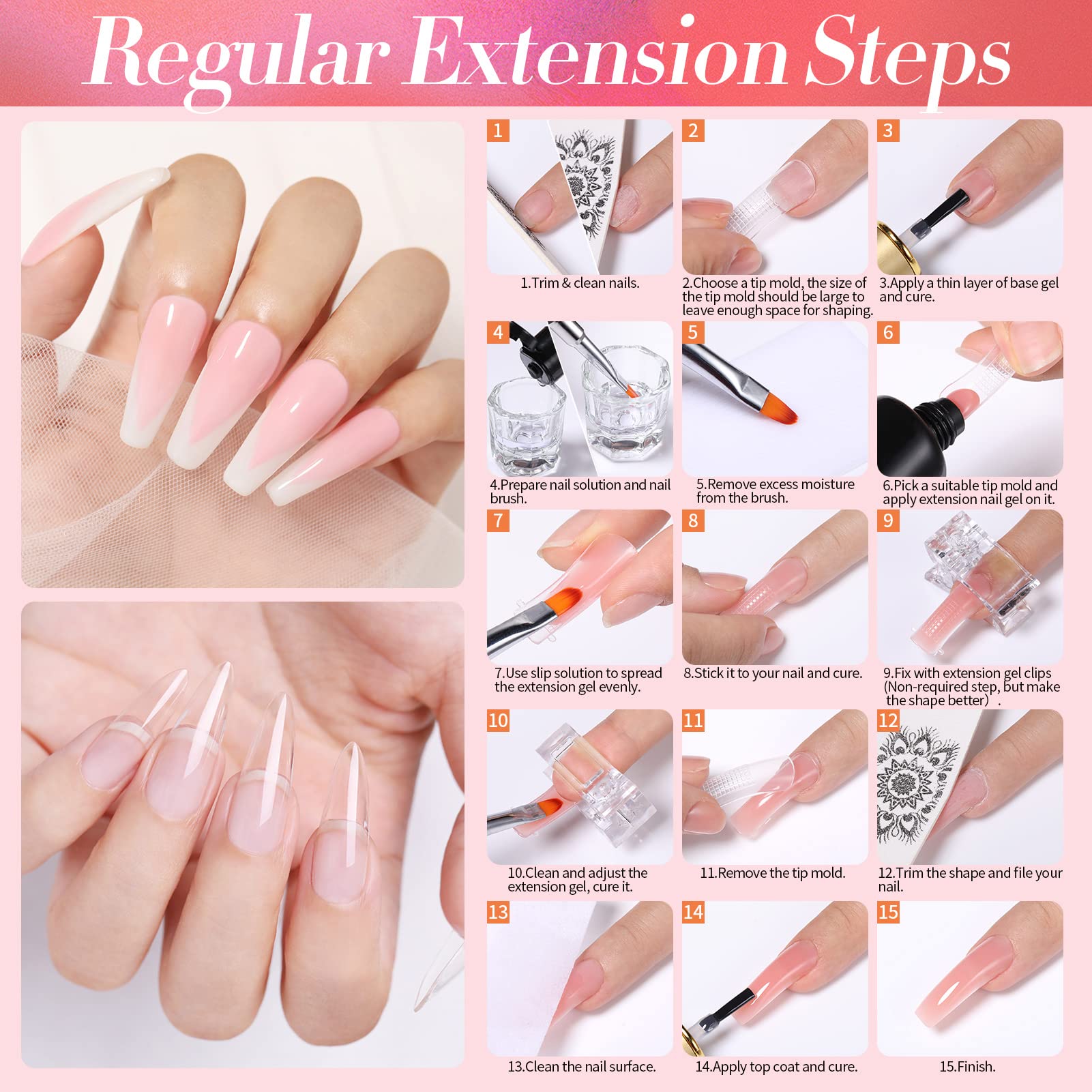 Born Pretty base/top gel duo supports strong, lasting nail builds