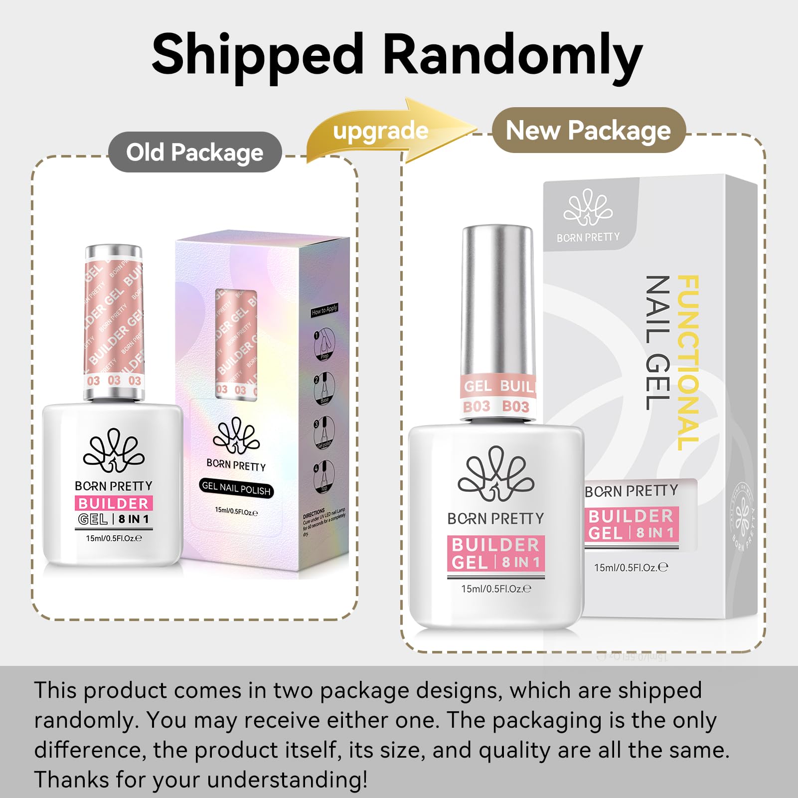 Pink gel base and top coat by Born Pretty for durable shine