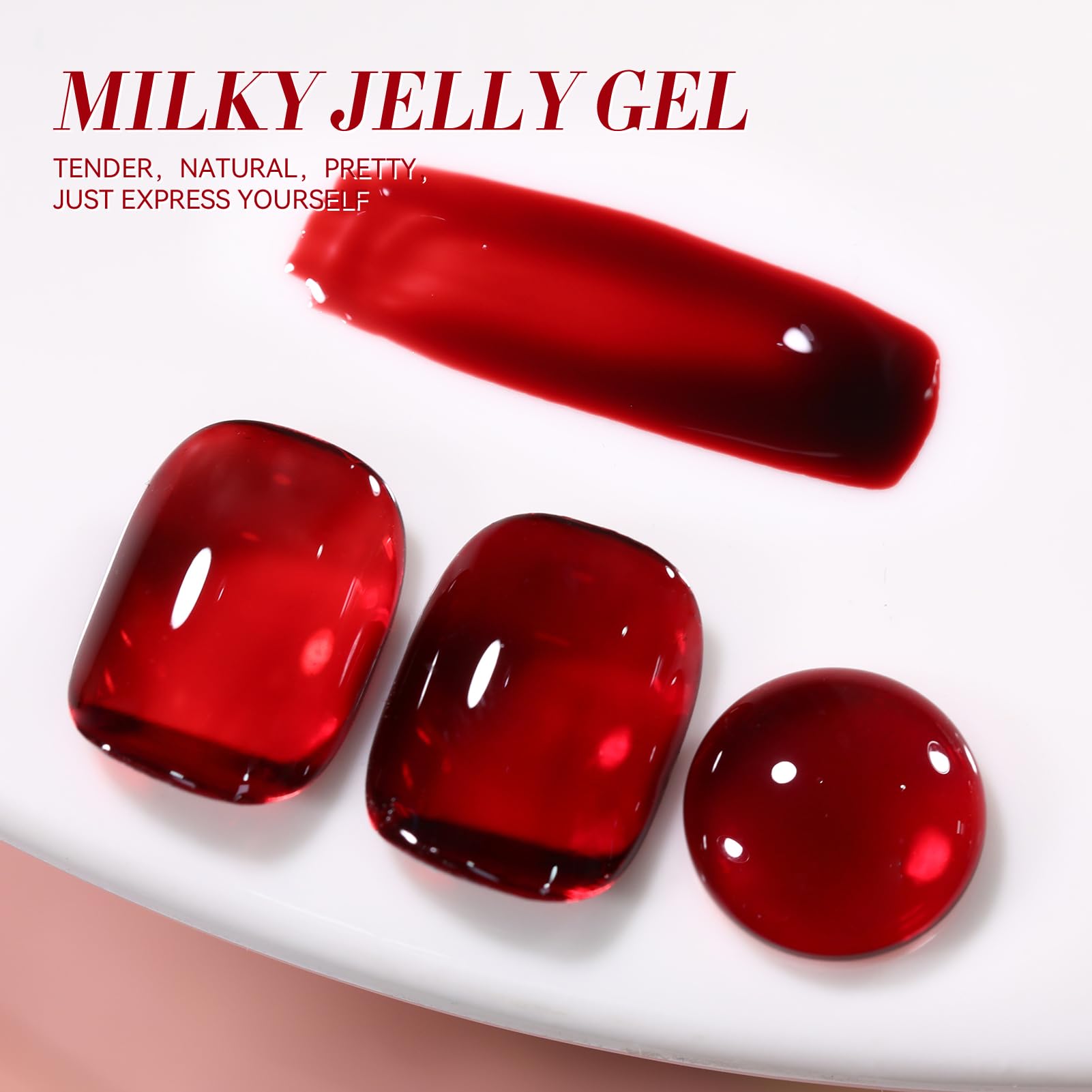 Born Pretty blood wine red gel swatch reveals nuanced jelly depth and sparkle