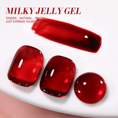 Born Pretty blood wine red gel swatch reveals nuanced jelly depth and sparkle