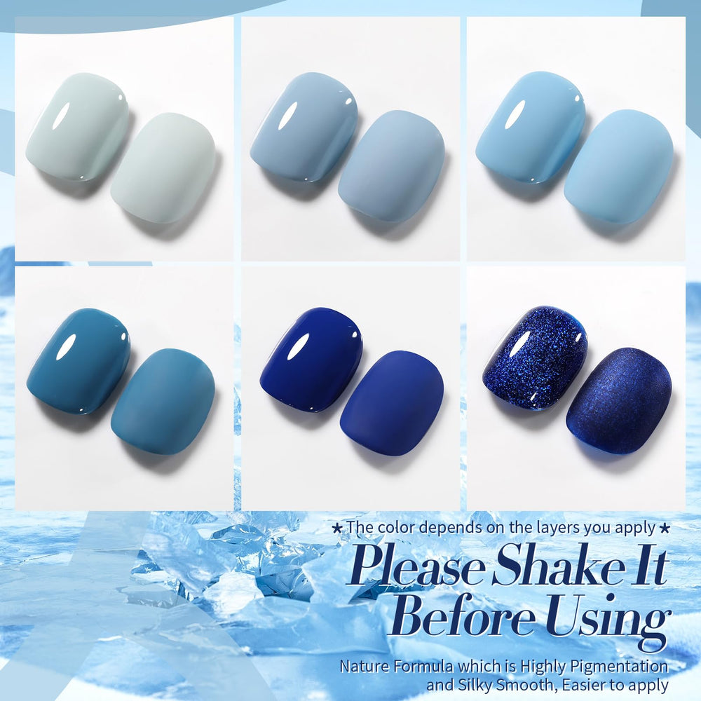 Born Pretty royal blue gel polish shade swatch for bold, statement nails.