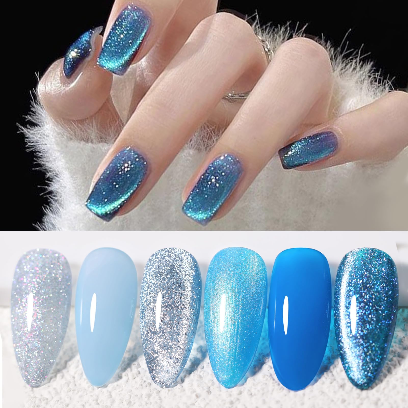 Born Pretty Blue Series blue star mix gel polish for varied styles