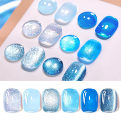 Born Pretty Blue Series jelly-transparent polish for buildable sheer look at home
