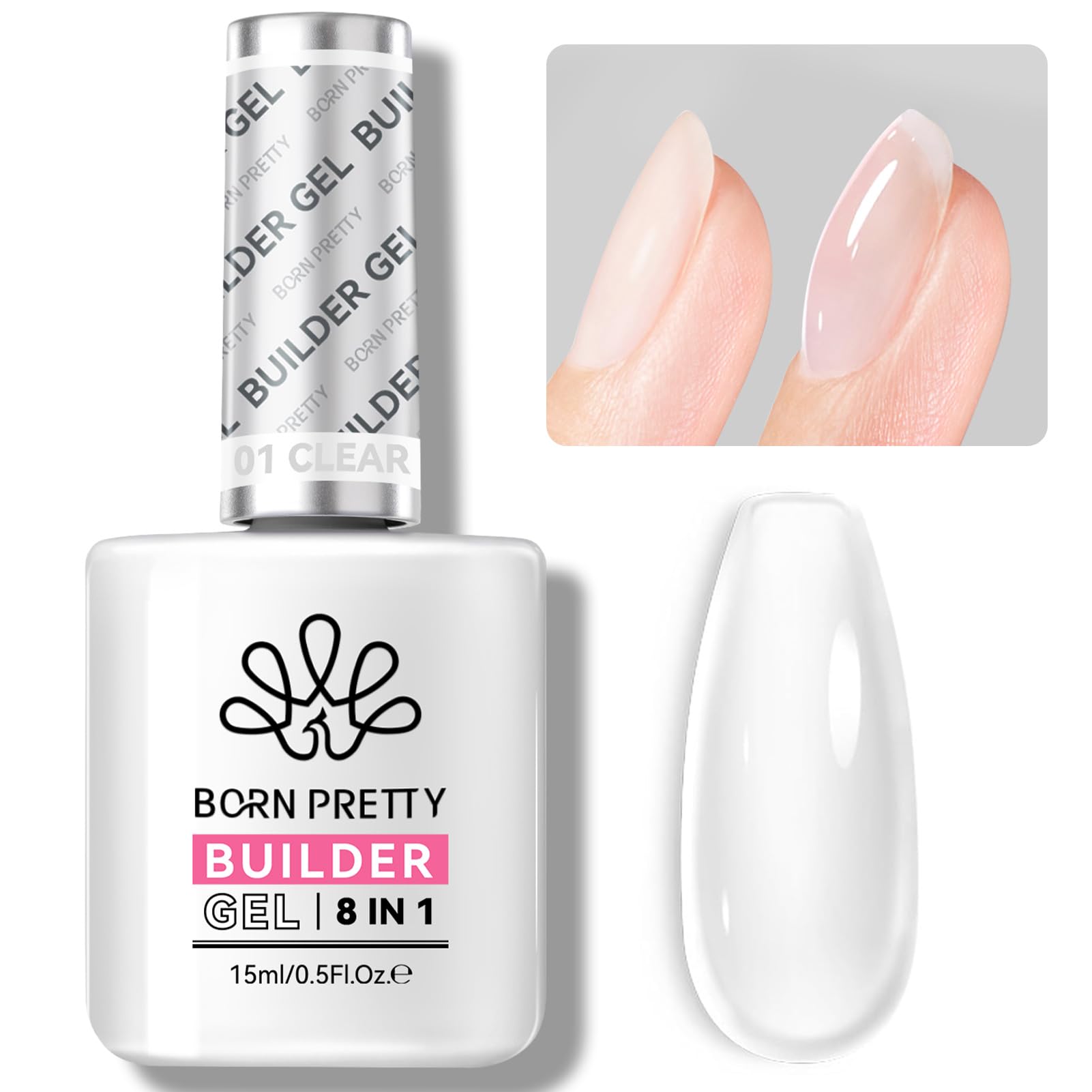 Born Pretty 8-in-1 builder gel base coat for a smooth foundation and shine