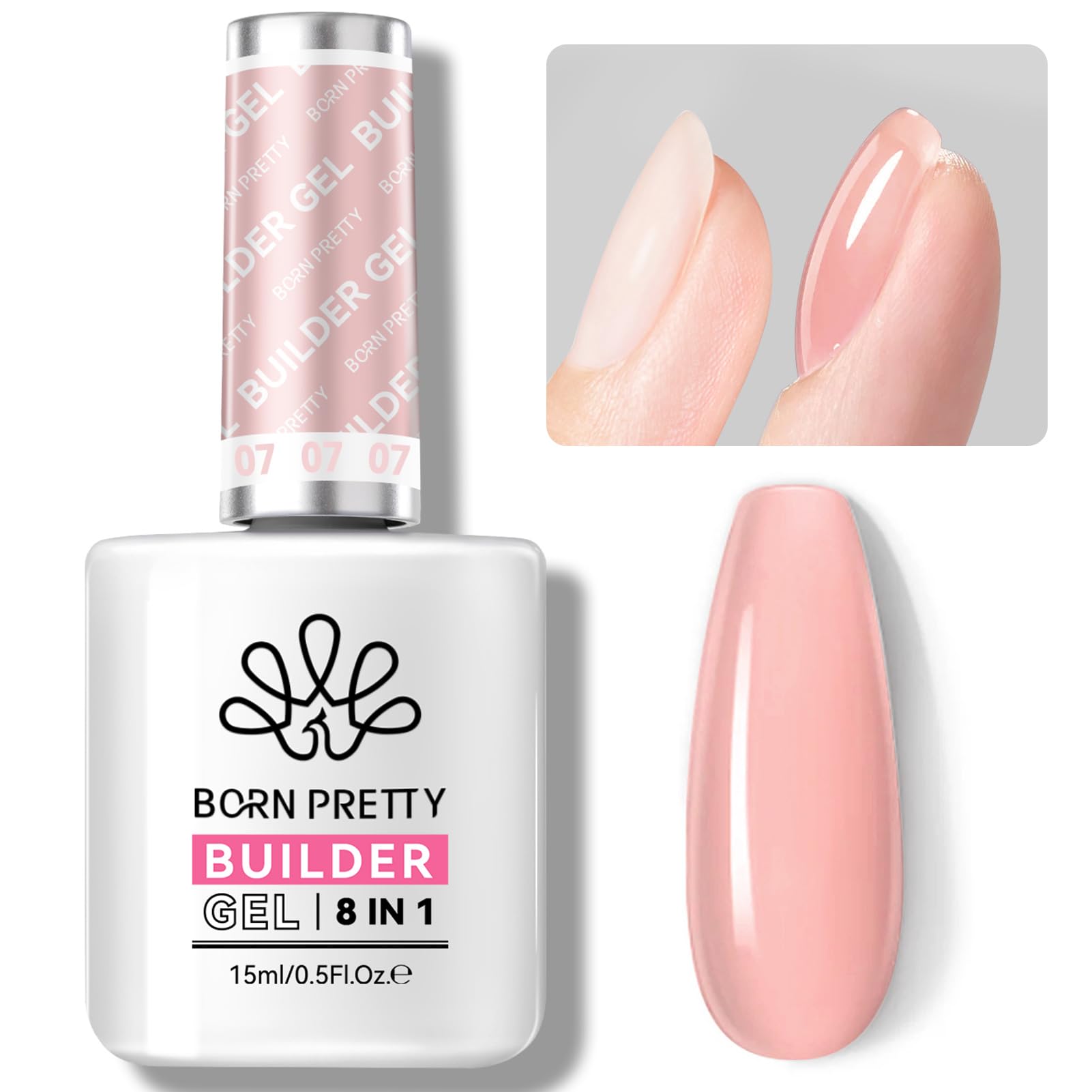 Born Pretty Builder Gel milky nude base for smooth apex and shaping