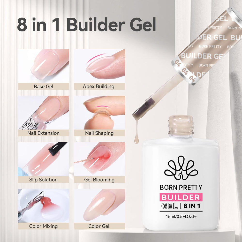 Born Pretty Builder Gel 8-in-1 highlights professional results at home