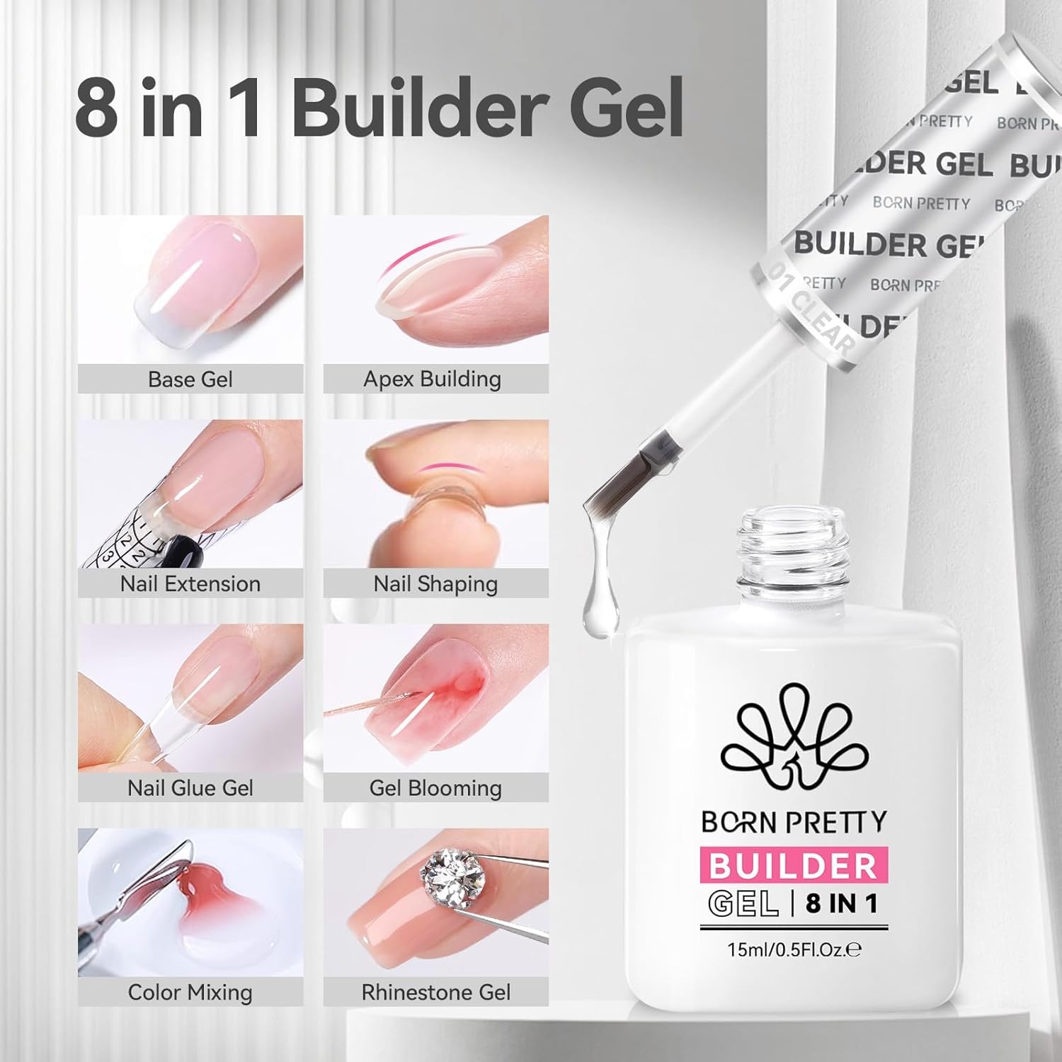 Born Pretty Builder Gel for nail extension and shaping at home.