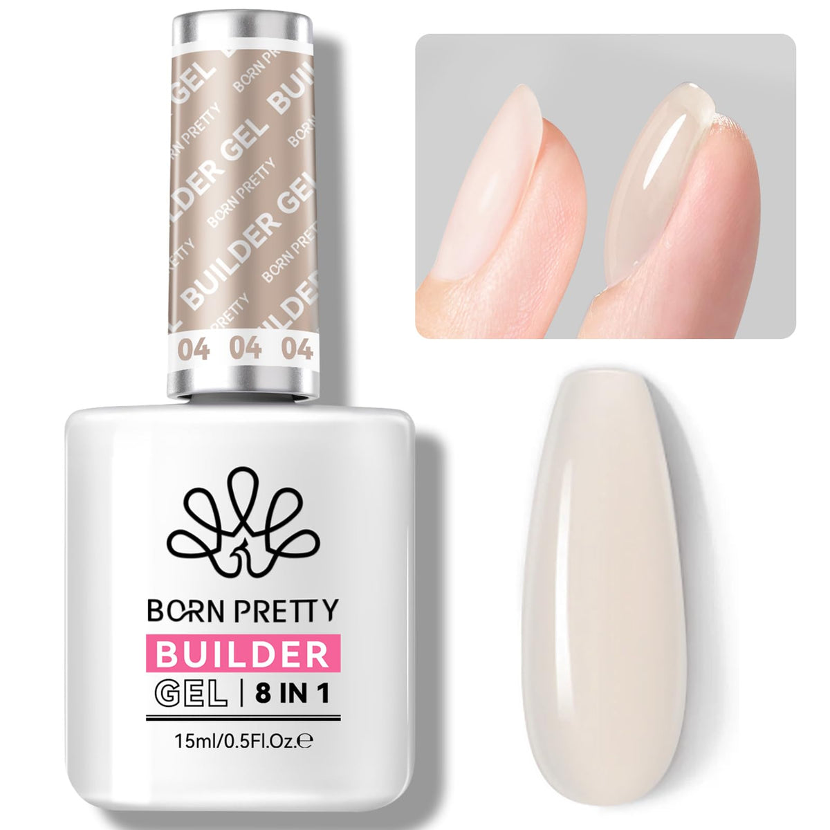 Born Pretty Builder Gel natural nude bottle for easy at-home extensions