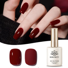 Born Pretty burgundy gel nail polish bottle shows rich color and gloss