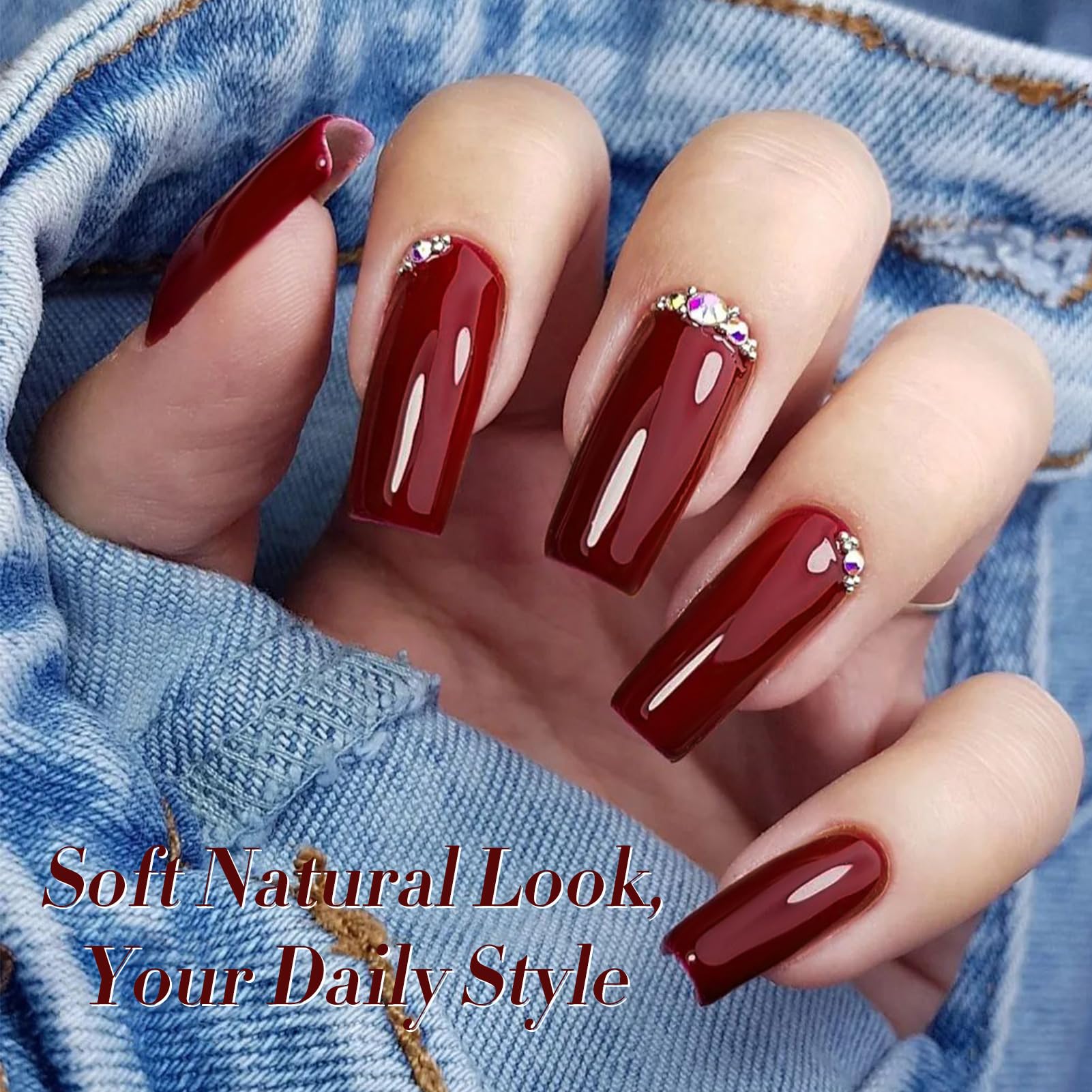 Born Pretty burgundy gel nail polish swatch reveals deep wine red pigment