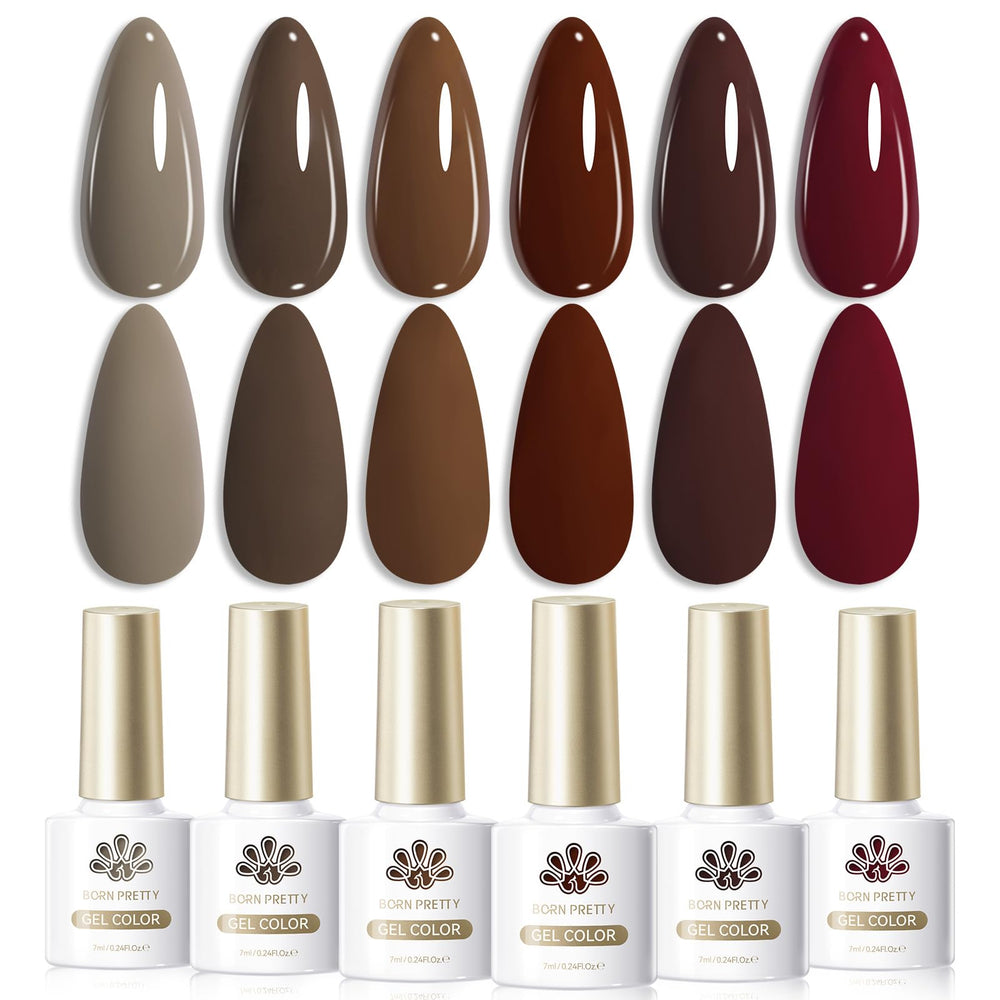 Born Pretty burgundy wine red gel polish for rich color and long wear.