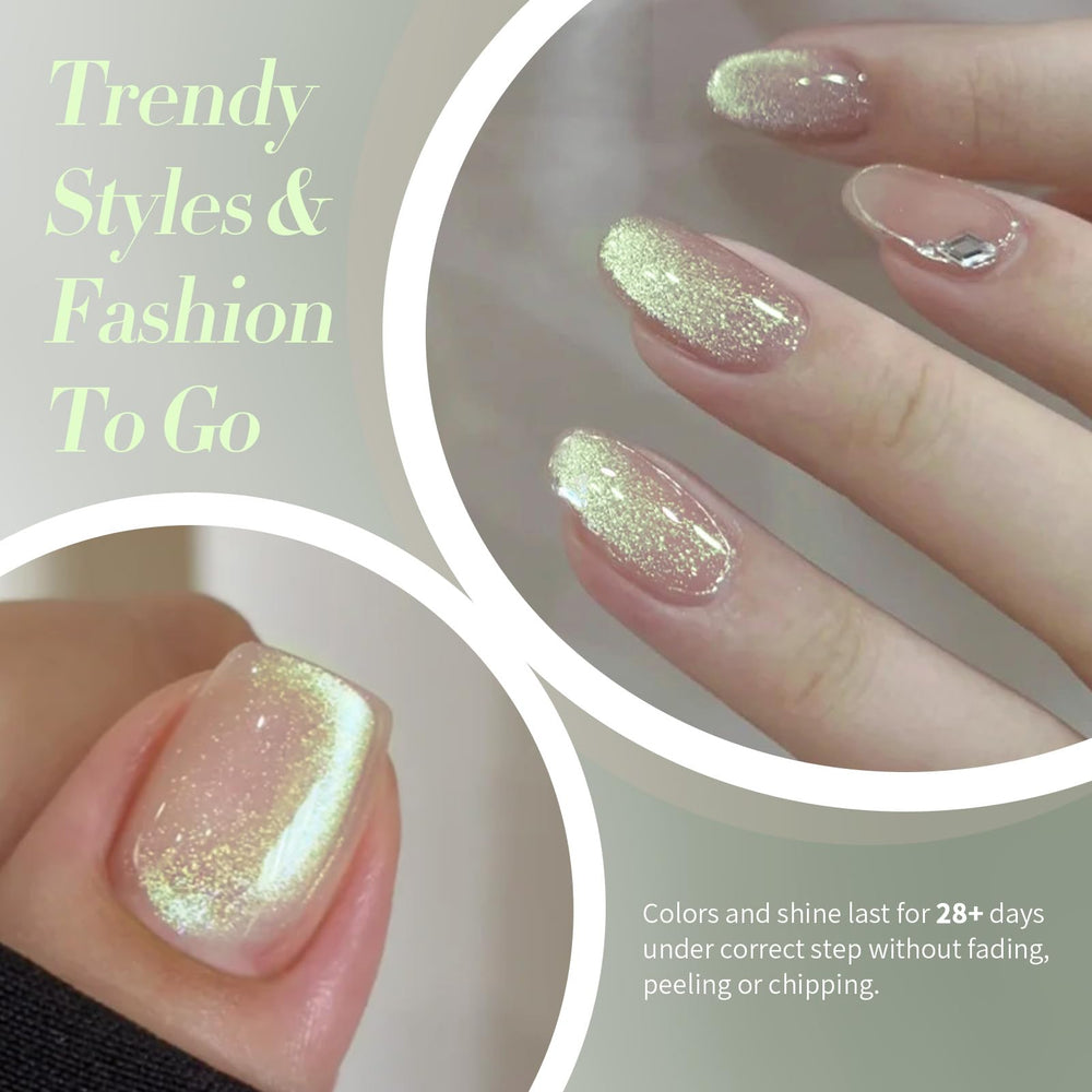 Born Pretty magnet tool included to craft varied cat-eye styles on nails.