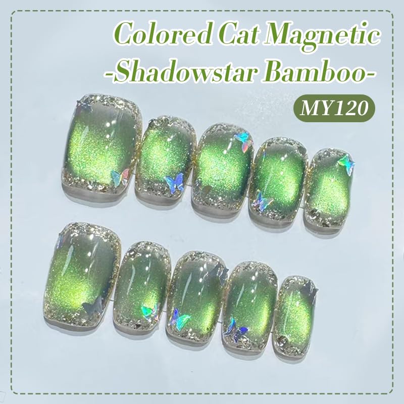 Born Pretty Cat Eye magnetic effect close-up showing shimmering cat-eye look.