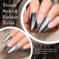 Born Pretty Cat Magnetic Eye Black Holographic polish with moody depth