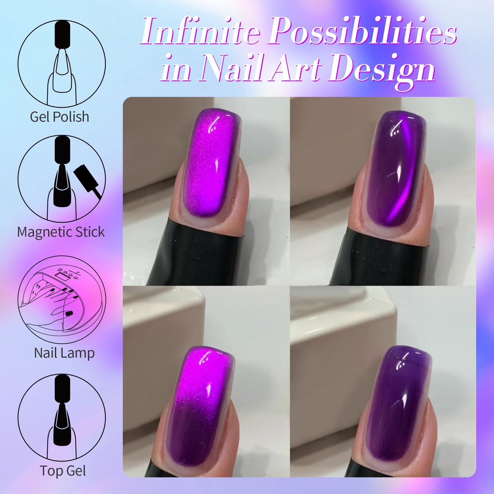 Born Pretty Cat Eye Gel requires base and top coat for best adhesion