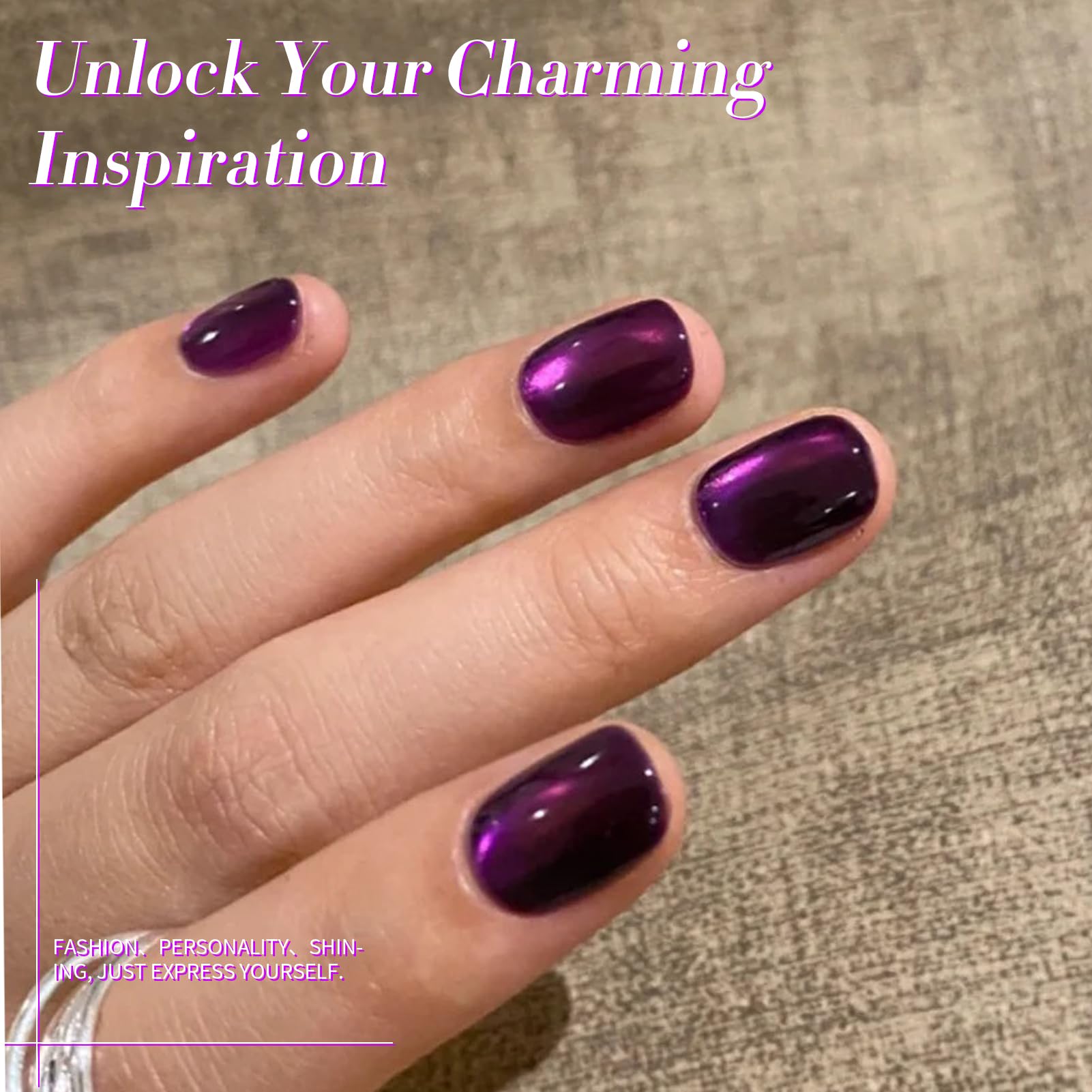 Born Pretty Cat Eye Gel with glitter effect for glam nail art