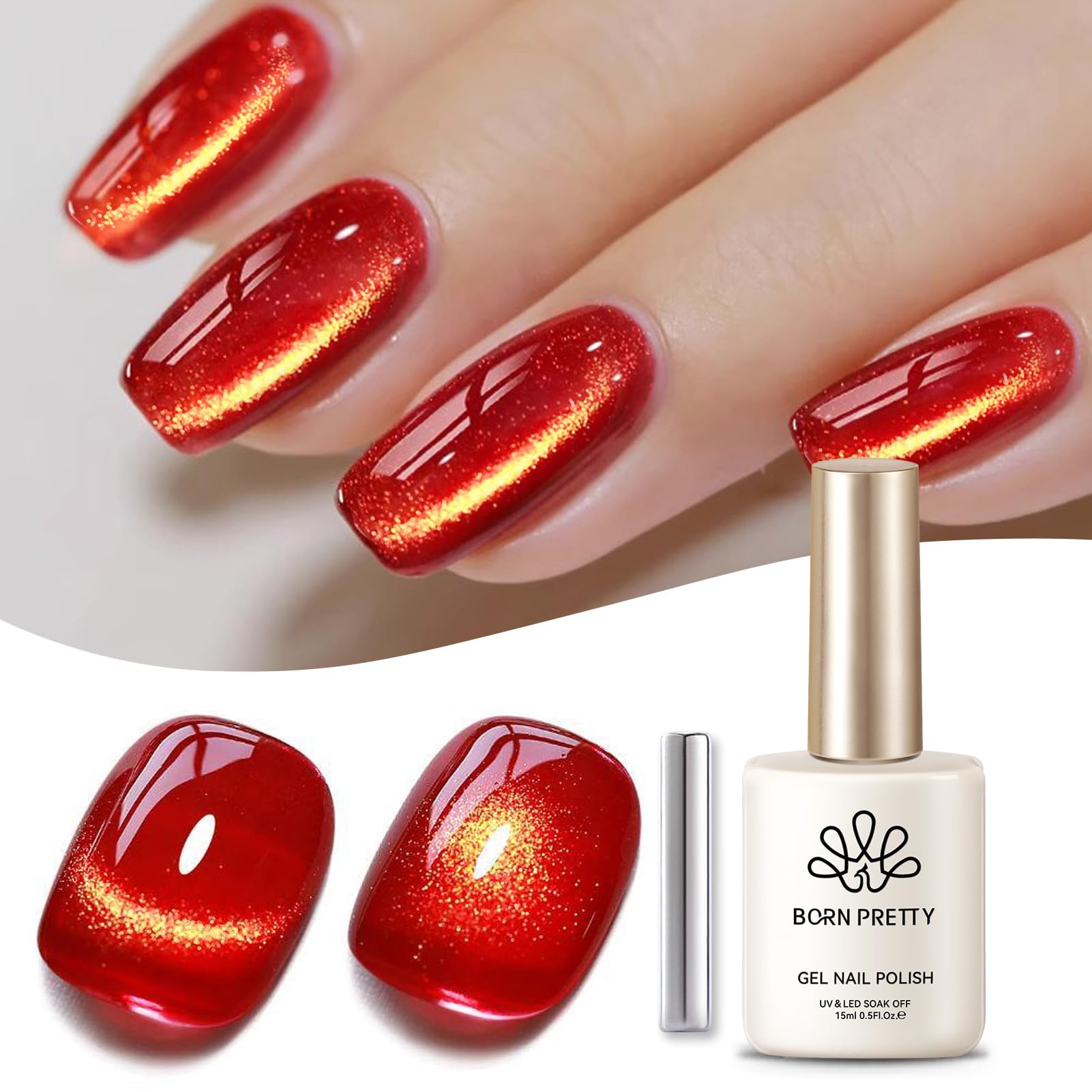 Born Pretty Cat Magnetic Eye Gel Nail Art DIY kit for at-home sparkle.