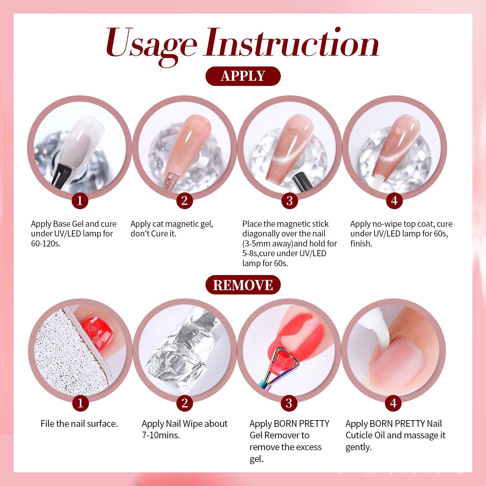 Born Pretty Cat Magnetic Eye Gel Nail polish low-odor formula for comfortable wear.