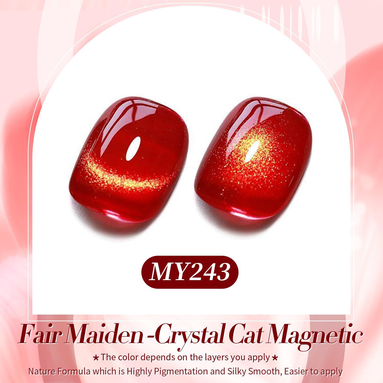 Born Pretty Cat Magnetic Eye Gel Nail Art pattern closeup shows magnetic design options.