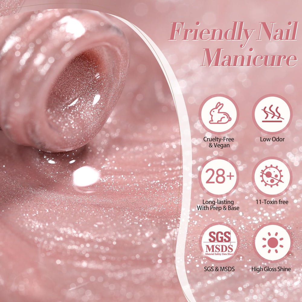 Glossy finish ready nails with Born Pretty magnetic gel polish after top coat.