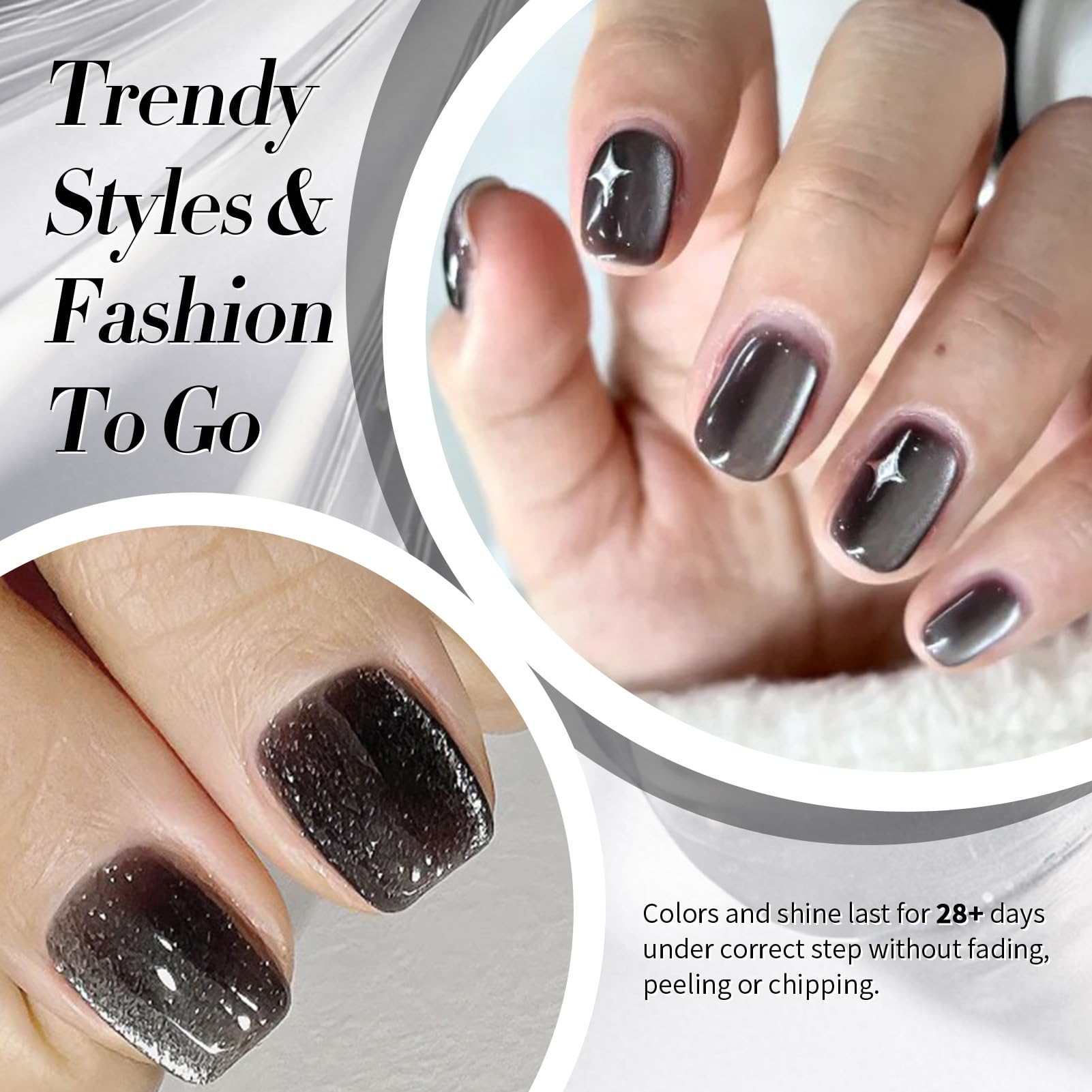 Born Pretty Cat Magnetic Eye Gel Polish holographic glitter finish close-up.