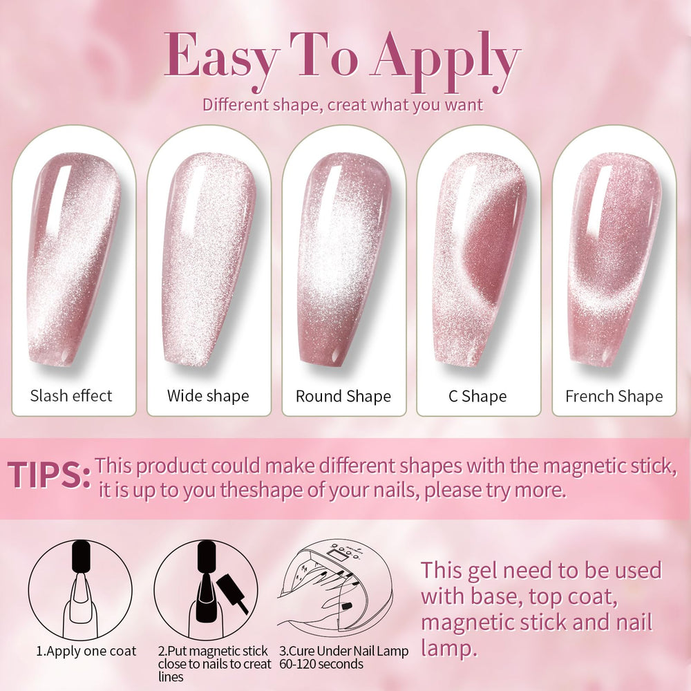 Born Pretty Cat Magnetic Gel Nail Polish Holographic Glow shows shifting rainbow sparkle
