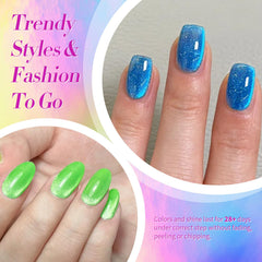 Born Pretty Cat Magnetic Eye Gel Polish magnetic effect on polished nails.