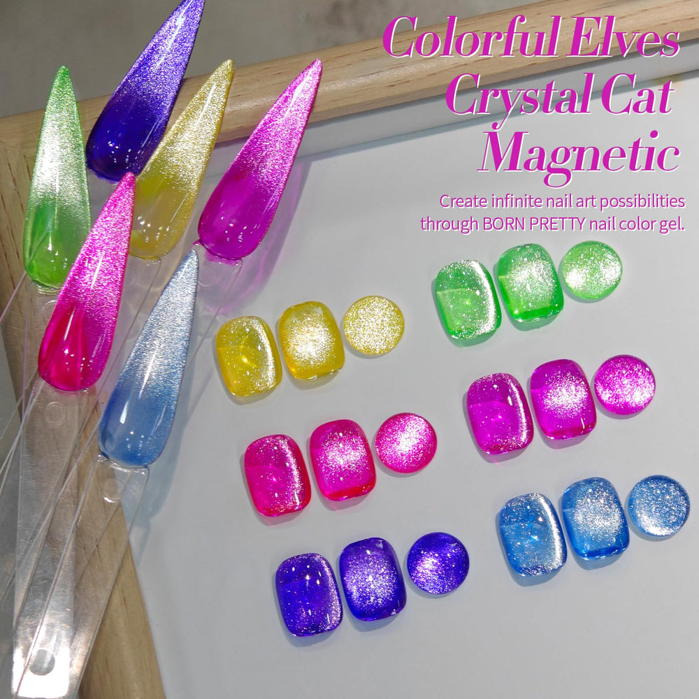 Born Pretty Cat Magnetic Eye Gel Polish application shot on nails.