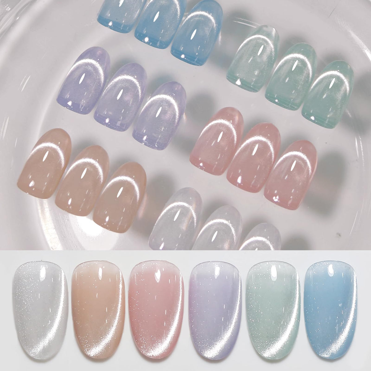 Born Pretty cat magnetic gel nail polish pastel blue for stylish, long-lasting nails.