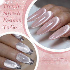 Born Pretty cat magnetic gel nail polish pastel purple with light-reflective finish.